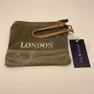 Chloe & Lex Vintage London Travel Ticket Wristlet or Make Up Bag. New with Tags.